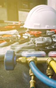 HVAC technician performing preventative maintenance tune-up